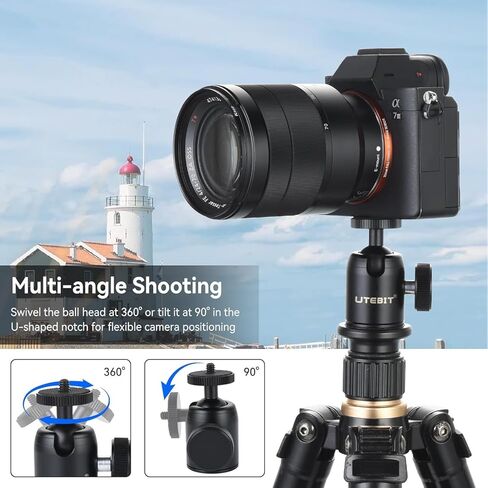 UTEBIT 40MM Metal Tripod Ball Head with Camera Quick Release Plate Swivel 360° Camera Ball Mount 22lbs/10kg Load for 1/4" Tripod Monopod DSLR in Saudi Arabia