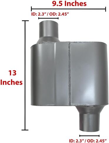 Northeastern Exhaust | Stainless Steel Performance Universal Muffler with 2.3" ID 2.45" OD | Automotive Replacement Part in Saudi Arabia