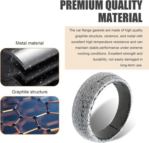 قطعتان من حشية مشعب عادم الهوية مقاس 2.13 بوصة، حشية دائرية مانعة للتسرب من الجرافيت، تمنع التسرب بين المشعب والأنابيب، استبدال عالمي لمعظم السيارات (54 مم) in Kuwait