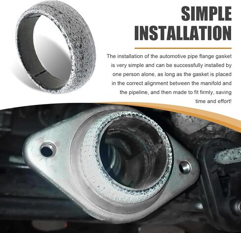 قطعتان من حشية مشعب عادم الهوية مقاس 2.13 بوصة، حشية دائرية مانعة للتسرب من الجرافيت، تمنع التسرب بين المشعب والأنابيب، استبدال عالمي لمعظم السيارات (54 مم) in Kuwait