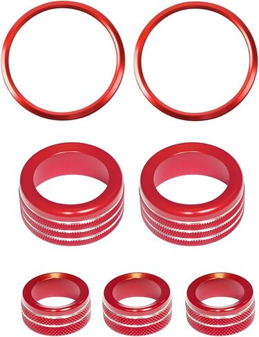 Interior Accessories for Chevy Colorado 2024 2025 2026 Air Vent Rings AC Volume Shift Knob Cover (Red) in Saudi Arabia