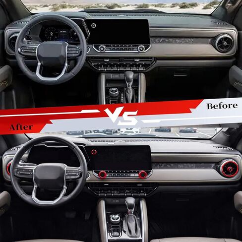 Interior Accessories for Chevy Colorado 2024 2025 2026 Air Vent Rings AC Volume Shift Knob Cover (Red) in Saudi Arabia