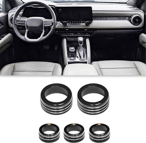 Interior Accessories for Chevy Colorado 2024 2025 2026 Air Vent Rings AC Volume Shift Knob Cover (Red) in Saudi Arabia