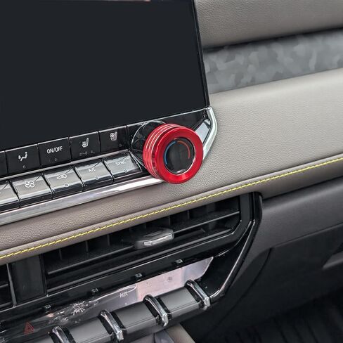Interior Accessories for Chevy Colorado 2024 2025 2026 Air Vent Rings AC Volume Shift Knob Cover (Red) in Saudi Arabia
