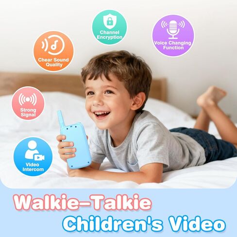 Video Walkie Talkies for Kids, Handheld 2 Pack Rechargeable Kids Walkies Talkies, Indoor Outdoor Toys for Camping, Travel, Hiking, Christmas Birthday Gifts for Boys Girls Ages 3-12 (Blue/Pink) in Saudi Arabia