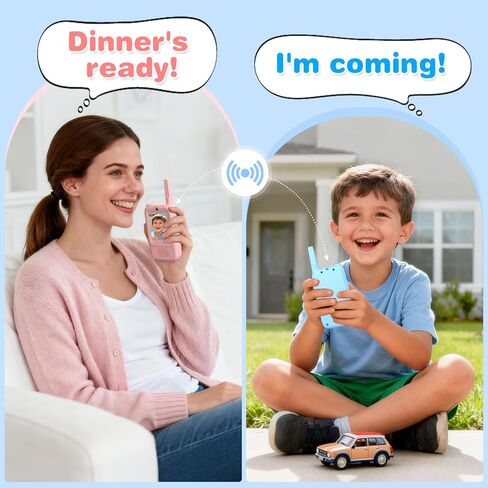 Video Walkie Talkies for Kids, Handheld 2 Pack Rechargeable Kids Walkies Talkies, Indoor Outdoor Toys for Camping, Travel, Hiking, Christmas Birthday Gifts for Boys Girls Ages 3-12 (Blue/Pink) in Saudi Arabia