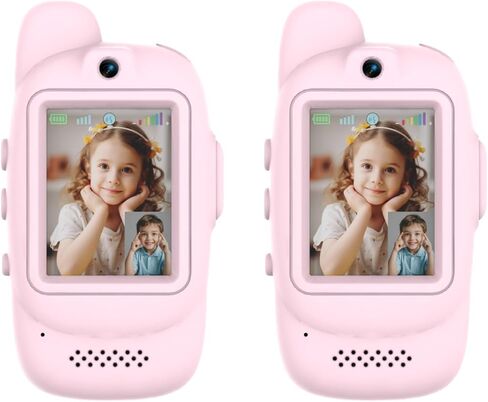 Video Walkie Talkies for Kids, 2 Pack Long Range Walkie Talkies with Camera & Voice Changer for Boys Girls Ages 3-12, Ideal for Family Games, Outside, Camping, Hiking,Christmas Birthday Gifts in Saudi Arabia