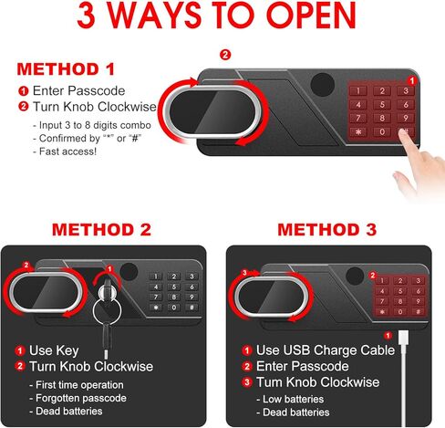 خزائن صغيرة بحجم 1.2 مكعب للمنزل، صندوق أمان منزلي من الصلب مضاد للسرقة مع قفل مركب، نظام إنذار ورف قابل للإزالة، مستندات شخصية آمنة للأشياء الطبية الثمينة in Kuwait