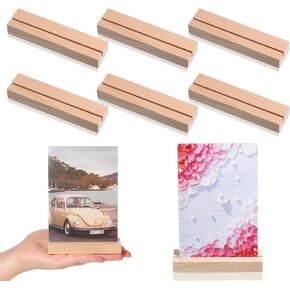 6 PCS 3.9Inch Wood Place Card Holders, Table Number Holders, Wooden Picture Wooden Card Holder for Wedding, Ceremony, Home, Party, Decoration, Holders, Events in Kuwait