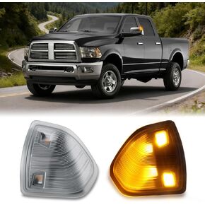 مصابيح مرآة جانبية LED من D-Lumina لعام 2010-2018 Do-dge Ram 1500 2500 3500 4500 5500، استبدال أضواء إشارة الانعطاف للعدسة المدخنة لليسار واليمين لـ 68302828AA 68302829AA، حزمة من 2 in Kuwait