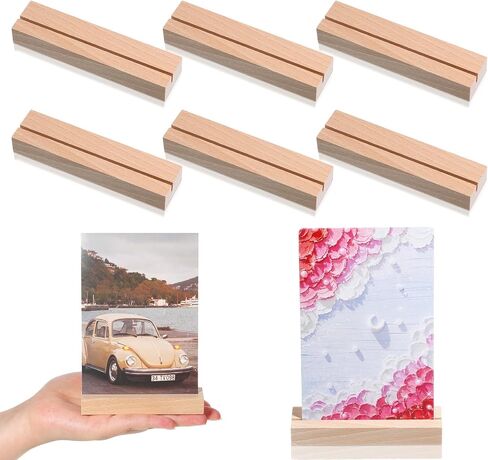 6 PCS 3.9Inch Wood Place Card Holders, Table Number Holders, Wooden Picture Wooden Card Holder for Wedding, Ceremony, Home, Party, Decoration, Holders, Events in Kuwait
