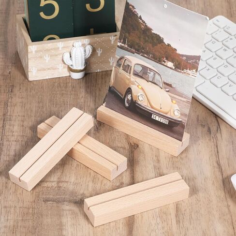 6 PCS 3.9Inch Wood Place Card Holders, Table Number Holders, Wooden Picture Wooden Card Holder for Wedding, Ceremony, Home, Party, Decoration, Holders, Events in Kuwait