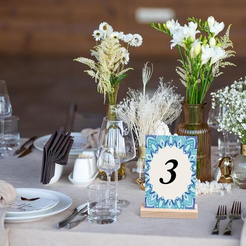 6 PCS 3.9Inch Wood Place Card Holders, Table Number Holders, Wooden Picture Wooden Card Holder for Wedding, Ceremony, Home, Party, Decoration, Holders, Events in Kuwait