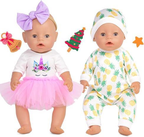 إكسسوارات دمية Sweet Dolly Baby، 5 مجموعات من ملابس الدمى، فستان، ملابس داخلية للدمى من 15 بوصة إلى 18 بوصة، دمى أطفال 15 بوصة، 12 قطعة في إجمالي ملابس الدمى وإكسسواراتها in Kuwait