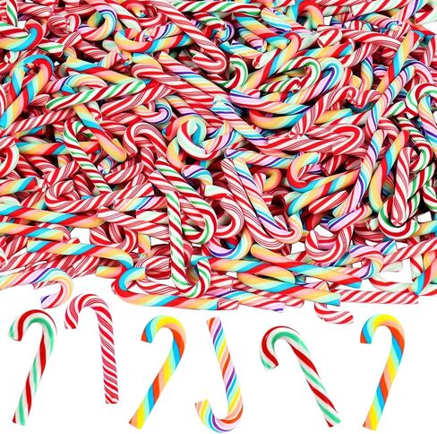 80 Pcs Mini Christmas Candy Canes for Crafts, 1.18 Inch Plastic Christmas Cane Miniatures, Fake Candy Canes Decorations for DIY Xmas Tree, Gifts, Cake in Saudi Arabia