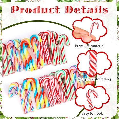 80 Pcs Mini Christmas Candy Canes for Crafts, 1.18 Inch Plastic Christmas Cane Miniatures, Fake Candy Canes Decorations for DIY Xmas Tree, Gifts, Cake in Saudi Arabia