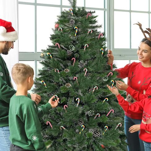 80 Pcs Mini Christmas Candy Canes for Crafts, 1.18 Inch Plastic Christmas Cane Miniatures, Fake Candy Canes Decorations for DIY Xmas Tree, Gifts, Cake in Saudi Arabia