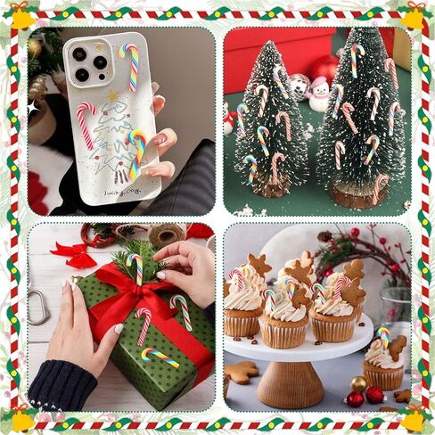 80 Pcs Mini Christmas Candy Canes for Crafts, 1.18 Inch Plastic Christmas Cane Miniatures, Fake Candy Canes Decorations for DIY Xmas Tree, Gifts, Cake in Saudi Arabia