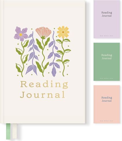 مجلة قراءة الكتب من Verveorig مع 60 مراجعة، ملحقات القراءة وهدايا الكتب لمحبي الكتب والقراء النساء، مجلة سجل القراءة ذات الغلاف الصلب، 5.7 بوصة × 8.3 بوصة، زهور in Kuwait