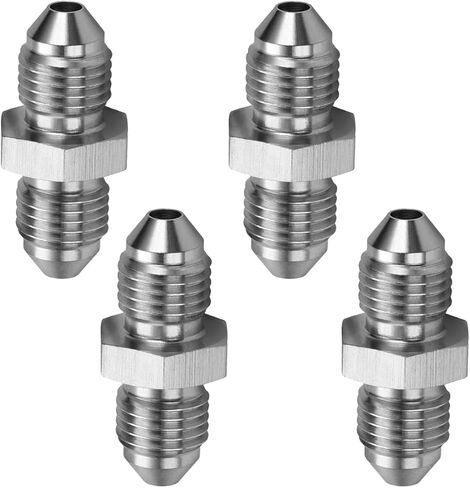 3AN Male to AN3 (3/8-24 UNF) Male Inverted Flare Stainless Steel Brake Adapter Fitting Connector(4PCS) in Saudi Arabia