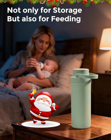 Xaproo 22oz Breast Milk Cooler Bottle, Portable Milk Cooler for Breastmilk with 360°Cooling for 24 Hours, Millk Chiller with 2pcs Baby Bottles, Breastmilk Storage Bags for Baby, BPA-Free (Green) in Saudi Arabia