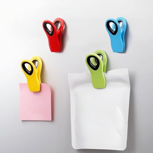 4 Pcs Notes Clips for Fridge Chip Clips Magnetic for Food Multicolor in Saudi Arabia