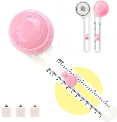 Circle Paper Cutters，Adjustable Rotary Circle Cutter，Circular Cardboard Circle Cutter with 3 Replaceable Blades, Trimmer Scrapbooking Tools，DIY Craft Cutting Tools Green in Saudi Arabia