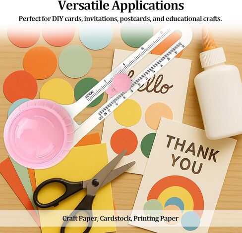 Circle Paper Cutters，Adjustable Rotary Circle Cutter，Circular Cardboard Circle Cutter with 3 Replaceable Blades, Trimmer Scrapbooking Tools，DIY Craft Cutting Tools Green in Saudi Arabia