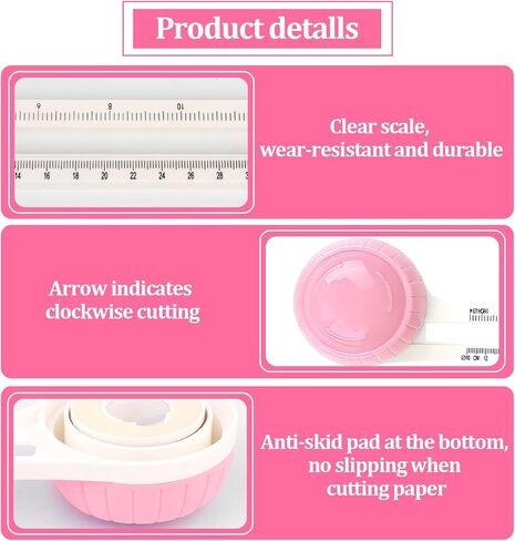 Circle Paper Cutters，Adjustable Rotary Circle Cutter，Circular Cardboard Circle Cutter with 3 Replaceable Blades, Trimmer Scrapbooking Tools，DIY Craft Cutting Tools Green in Saudi Arabia