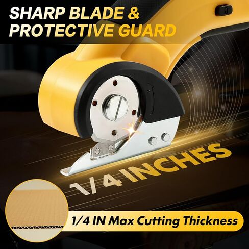 Electric Box Cutter, Cordless Electric Scissors With Safety Lock, USB Rechargeable Cardboard Cutter for Packages Leather Plastic（yellow） in Saudi Arabia