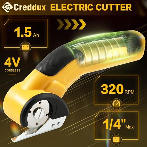 Electric Box Cutter, Cordless Electric Scissors With Safety Lock, USB Rechargeable Cardboard Cutter for Packages Leather Plastic（yellow） in Saudi Arabia