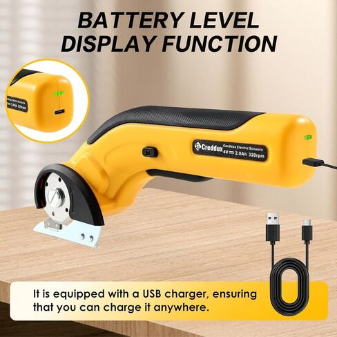 Electric Box Cutter, Cordless Electric Scissors With Safety Lock, USB Rechargeable Cardboard Cutter for Packages Leather Plastic（yellow） in Saudi Arabia