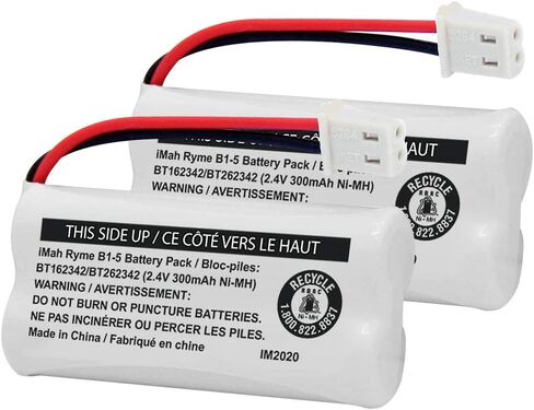 iMah BT162342/BT262342 2.4V 300mAh Ni-MH Cordless Phone Battery Pack, Also Compatible with BT183342/BT283342 AT&T EL52351 TL90070 VTech CS5119 DS6511 DS6722 LS6305 Handset, 2-Pack in Saudi Arabia