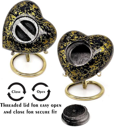 5MOONSUN5's Handcrafted Engraved Heart Urn Keepsake Cremation Urn for Human pet Ashes Engraved Urn Heart Shaped Perfect for Adults & Infants Honor Your Loved One. Comes with Brass Stand & Premium Box in Saudi Arabia