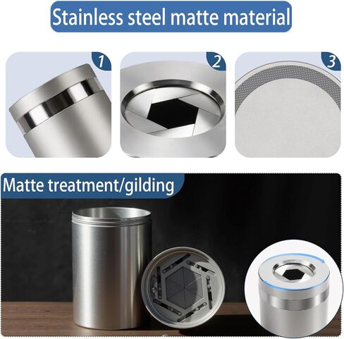 منفضة سجائر السيارة المصنوعة من الفولاذ المقاوم للصدأ مقاومة للرياح بدون رائحة - حامل أكواب مناسب مع غطاء دوار للسفر في السيارة (فضي لامع طويل القامة) in Kuwait