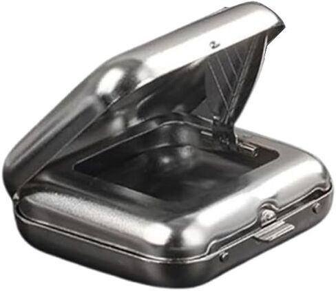 Mini Portable Ashtray – Stylish Square Silver Cigarette Ashtray, High-End Japanese Design, Perfect for On-the-Go Use in Saudi Arabia