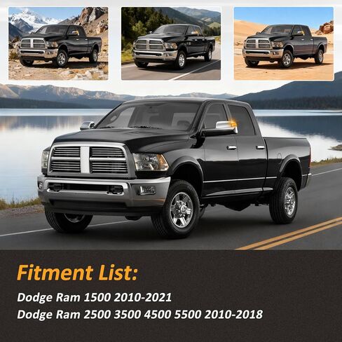 مصابيح مرآة جانبية LED من D-Lumina لعام 2010-2018 Do-dge Ram 1500 2500 3500 4500 5500، استبدال أضواء إشارة الانعطاف للعدسة المدخنة لليسار واليمين لـ 68302828AA 68302829AA، حزمة من 2 in Kuwait