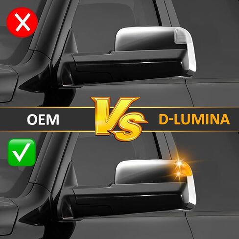 مصابيح مرآة جانبية LED من D-Lumina لعام 2010-2018 Do-dge Ram 1500 2500 3500 4500 5500، استبدال أضواء إشارة الانعطاف للعدسة المدخنة لليسار واليمين لـ 68302828AA 68302829AA، حزمة من 2 in Kuwait