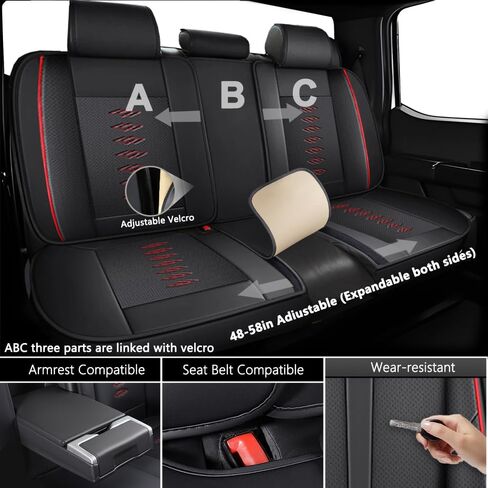 مجموعة كاملة من أغطية مقاعد سيارة VW GTI 2003-2014، غطاء مقعد سيارة جلدي، أغطية وسائد مقعد ناعمة مع وسادة هوائية، واقيات مقاعد سيارات مقاومة للماء لسيارة GTI (بيج، فاخر) in Kuwait