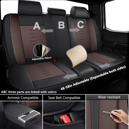 مجموعة كاملة من أغطية مقاعد سيارة VW GTI 2003-2014، غطاء مقعد سيارة جلدي، أغطية وسائد مقعد ناعمة مع وسادة هوائية، واقيات مقاعد سيارات مقاومة للماء لسيارة GTI (بيج، فاخر) in Kuwait