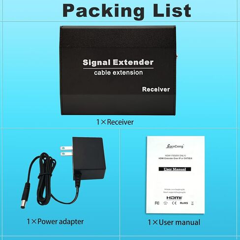 LornCeng HDMI Extender Over Fiber Optic HDMI Extension Balun Adapter 1080P@60Hz Full HD Uncompressed Transmission up to 20km Over Singlemode Fiber, Support All System in Saudi Arabia