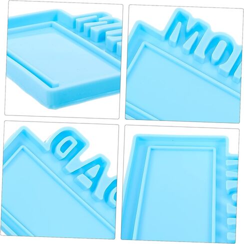 Operitacx 2pcs Silicone Epoxy Molds for Crafts Mother Day Father Day Photo Frame Keychain Pendants Safe Practical Silicone Material for Unique Art Projects in Saudi Arabia
