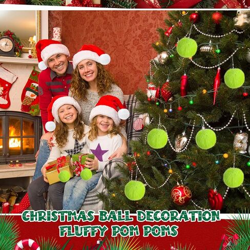 Nuenen 72 Pcs 3.15 Inch White Furry Christmas Ball Ornaments Christmas Pom Poms Ornaments Faux Rabbit Fur Balls Bulk with Elastic Band for Xmas Tree Decorations DIY Craft Hat Keychain (White) in Kuwait