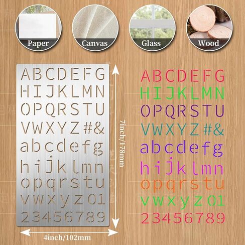 Eageus 8 Pcs Metal Letter Stencils Wood Burning Stencil Lettering Stencils, Small Reusable Alphabet Painting Template for Carving Drawing Engraving Journal Pyrography Craft(Letter Style) in Kuwait
