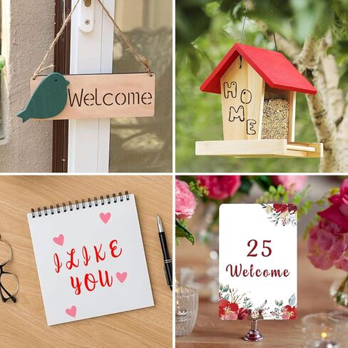 Eageus 8 Pcs Metal Letter Stencils Wood Burning Stencil Lettering Stencils, Small Reusable Alphabet Painting Template for Carving Drawing Engraving Journal Pyrography Craft(Letter Style) in Kuwait