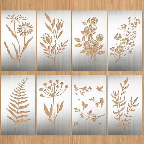 Eageus 8 Pcs Metal Letter Stencils Wood Burning Stencil Lettering Stencils, Small Reusable Alphabet Painting Template for Carving Drawing Engraving Journal Pyrography Craft(Letter Style) in Kuwait