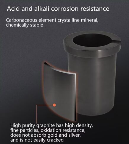Graphite Crucible, 2KG High Purity Graphite Crucible with High Temperature Resistance of 1800 ℃, Melting Gold, Silver, Copper, Furnace Casting Mould Melt Jewelry Tools. in Saudi Arabia