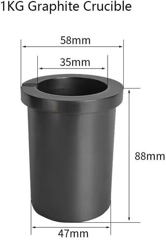 Graphite Crucible, 2KG High Purity Graphite Crucible with High Temperature Resistance of 1800 ℃, Melting Gold, Silver, Copper, Furnace Casting Mould Melt Jewelry Tools. in Saudi Arabia