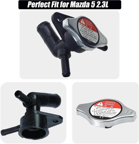 رقبة حشو رادياتير المحرك مع غطاء مانع للتسرب لسيارة Mazda 5 2.3L 2006-2010، أنبوب مياه لرقبة حشو مبرد الرادياتير، ختم مانع للتسرب (OEM: LFB7-15-17YA) in Kuwait