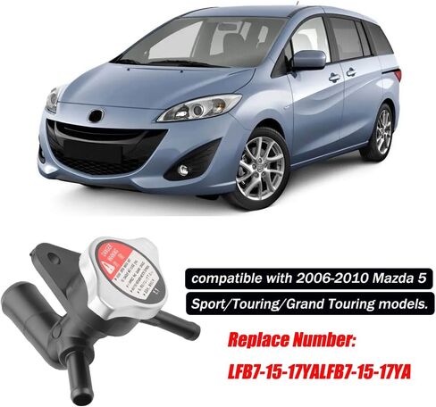 رقبة حشو رادياتير المحرك مع غطاء مانع للتسرب لسيارة Mazda 5 2.3L 2006-2010، أنبوب مياه لرقبة حشو مبرد الرادياتير، ختم مانع للتسرب (OEM: LFB7-15-17YA) in Kuwait